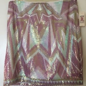 Decree Printed Sequin Mini Skirt - (M - Juniors)